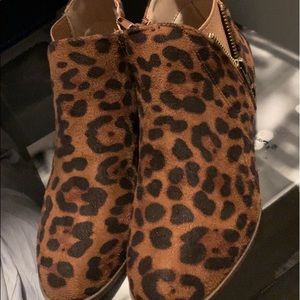 Cheetah booties worn once for pictures
